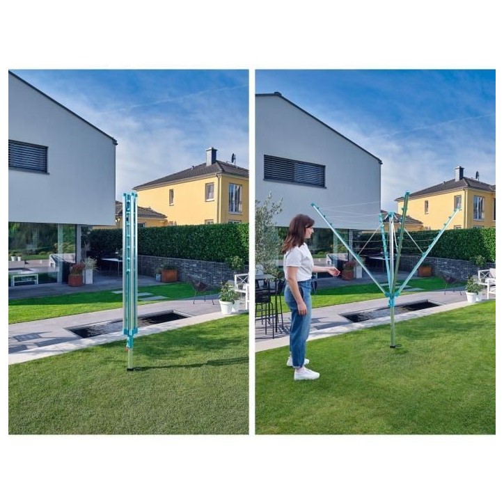 Séchoir parapluie Leifheit Linomatic 400 Easy 85285, étendoir a linge parapluie avec 40m d'étendage et syteme Easy-Lift, turq Séchoir parapluie Leifheit Linomatic 400 Easy 85285, étendoir a linge parapluie avec 40m d'étendage et syteme Easy-Lift, turq