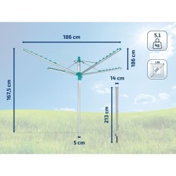 Séchoir parapluie Leifheit Linomatic 400 Easy 85285, étendoir a ling