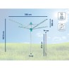 Séchoir parapluie Leifheit Linomatic 400 Easy 85285, étendoir a ling