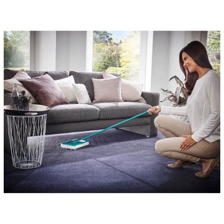 Balai mécanique Leifheit Regulus 11700, balayeuse efficace avec 3 brosses rotatives de balayage, sans câble ni électricité,t