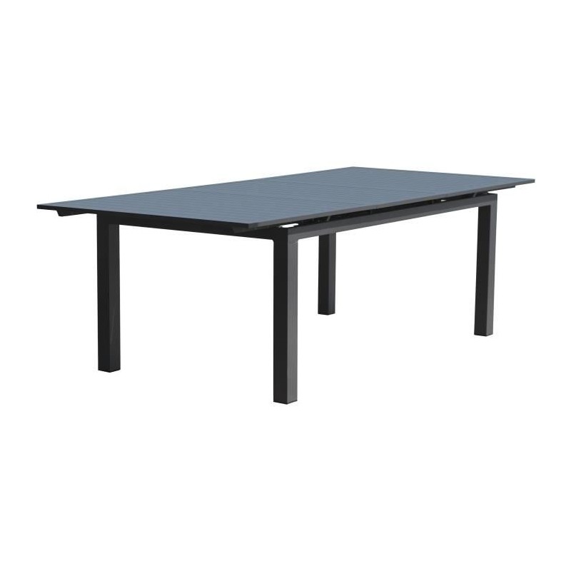 Table de jardin rectangulaire extensible - Gris anthracite - Aluminium