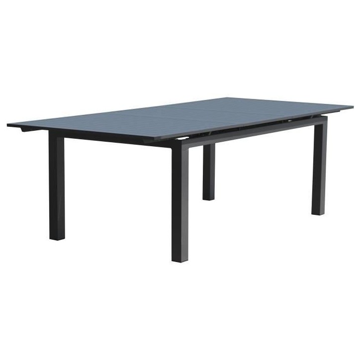Table de jardin rectangulaire extensible - Gris anthracite - Aluminium - 12 personnes - 240/300 x 100 cm - MIAMI - DCB GARDEN