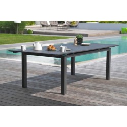 Table de jardin rectangulaire extensible - Gris anthracite - Aluminium