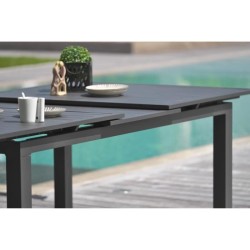 Table de jardin rectangulaire extensible - Gris anthracite - Aluminium