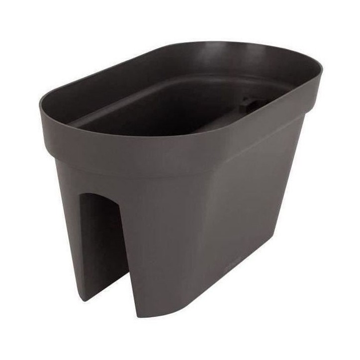 ARTEVASI Jardiniere pour balcon CAPRI - Gris anthracite - 30 x 60 x H 30 cm - 26,8L