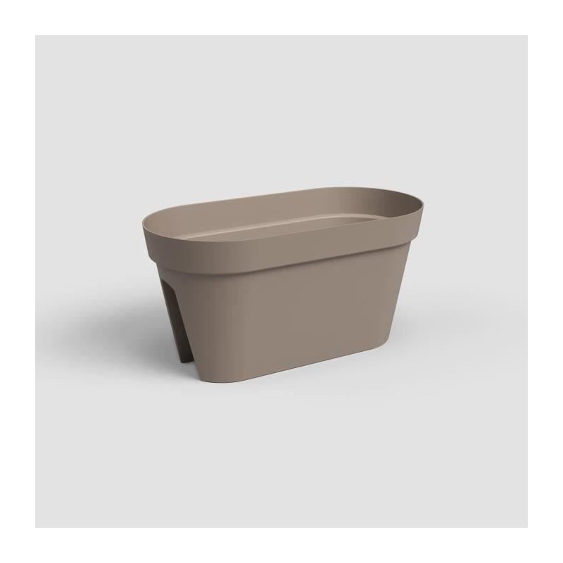ARTEVASI Jardiniere pour balcon CAPRI -Gris taupe - 30 x 60 x H 30 cm