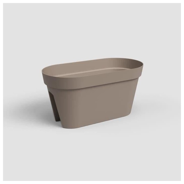 ARTEVASI Jardiniere pour balcon CAPRI -Gris taupe - 30 x 60 x H 30 cm - 26,8L ARTEVASI Jardiniere pour balcon CAPRI -Gris taupe - 30 x 60 x H 30 cm - 26,8L