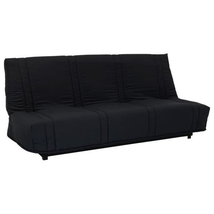 Banquette clic clac 3 places - tissu Noir - Style contemporain - L 193 x P 92 cm - LENA Banquette clic clac 3 places - tissu Noir - Style contemporain - L 193 x P 92 cm - LENA