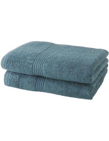 Lot de 2 serviettes de toilette TODAY 50x90 cm 100% Coton- Paon