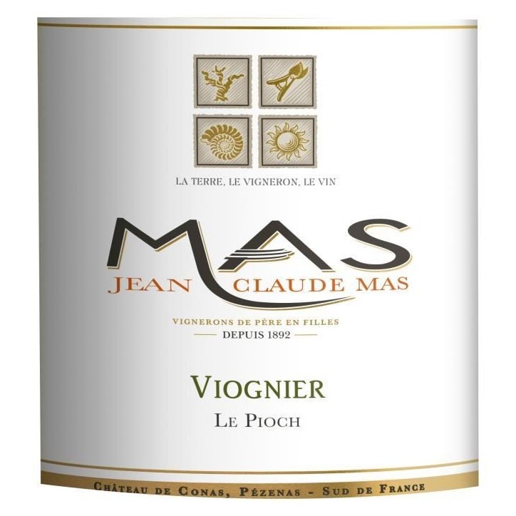 Jean Claude Mas Le Pioch Viognier Pays d'Oc - Vin blanc de Languedoc 2023