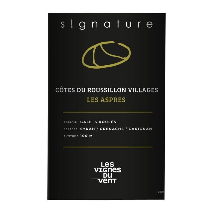 Signature Les Aspres Vignes du Vent 2022 Côtes du Roussillon Villages - Vin rouge de Languedoc