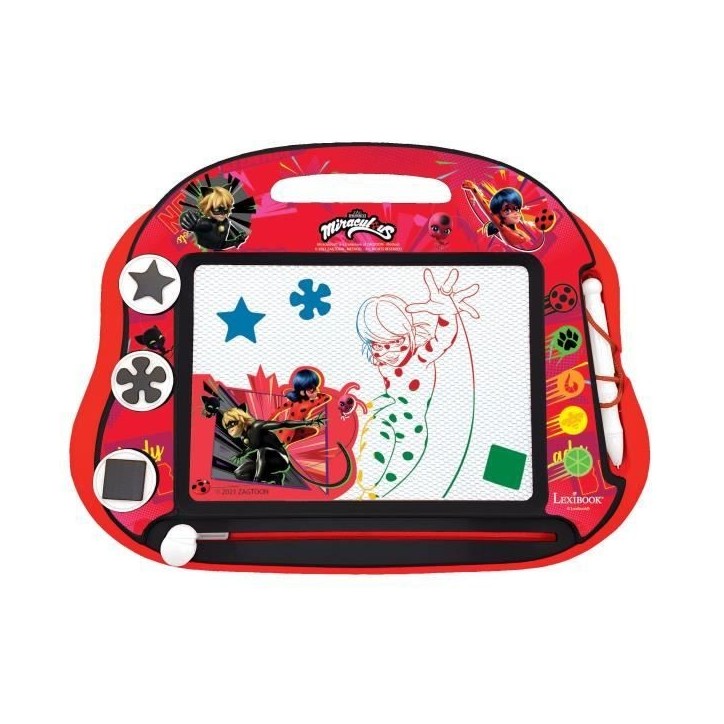Ardoise Magique - LEXIBOOK - Miraculous - Format A5 - Rouge - Pour Enfant