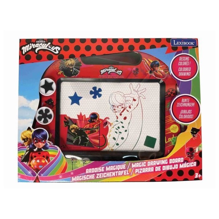 Ardoise Magique - LEXIBOOK - Miraculous - Format A5 - Rouge - Pour Enfant