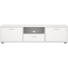 Meuble TV - MEDIA - Blanc mat - 2 portes, 1 tiroir - 147,2 x 39,8 x 38