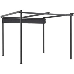 Pergola KIBA avec toit déroulant - Gris - 3 x 3 m