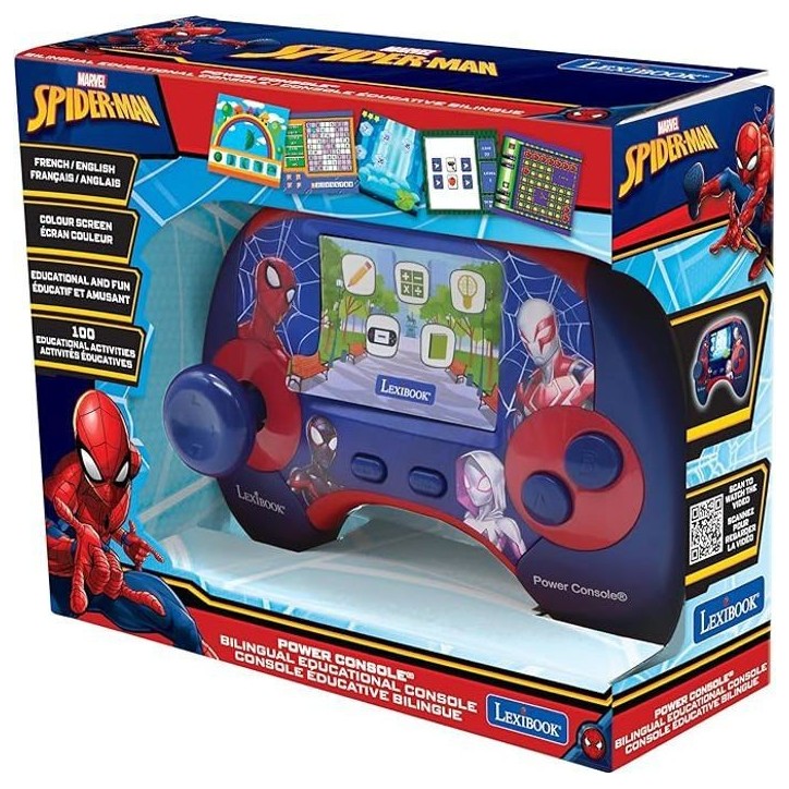 Console éducative bilingue Spider-Man avec écran LCD FR-EN
