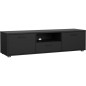 Meuble TV - MEDIA - Noir mat - 2 portes, 1 tiroir - 147,2 x 39,8 x 38,4 cm