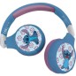 LEXIBOOK - Casque audio Bluetooth et filaire 2 en 1 - Pliable et ajustable - Disney Stitch