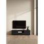 Meuble TV - MEDIA - Noir mat - 2 portes, 1 tiroir - 147,2 x 39,8 x 38,4 cm