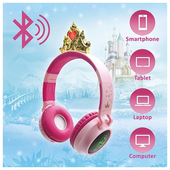 Casque pour enfant - LEXIBOOK - Disney Princesses - Bluetooth 5.0 - Couronne lumineuse - Design mignon