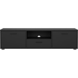 Meuble TV - MEDIA - Noir mat - 2 portes, 1 tiroir - 147,2 x 39,8 x 38,