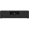 Meuble TV - MEDIA - Noir mat - 2 portes, 1 tiroir - 147,2 x 39,8 x 38,