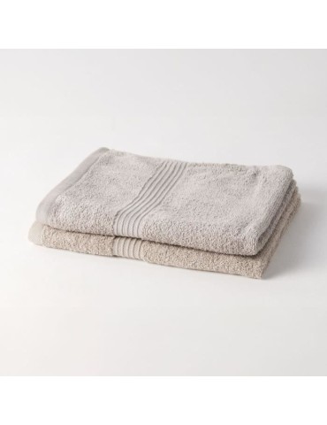 TODAY Essential - Lot de 2 serviettes de toilette 50x90 cm 100% Coton coloris dune