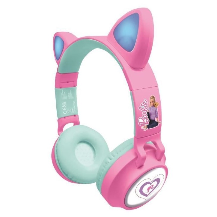 Casque enfant - LEXIBOOK - Barbie - Bluetooth 5.0 - Effets lumineux - Microphone intégré Casque enfant - LEXIBOOK - Barbie - Bluetooth 5.0 - Effets lumineux - Microphone intégré