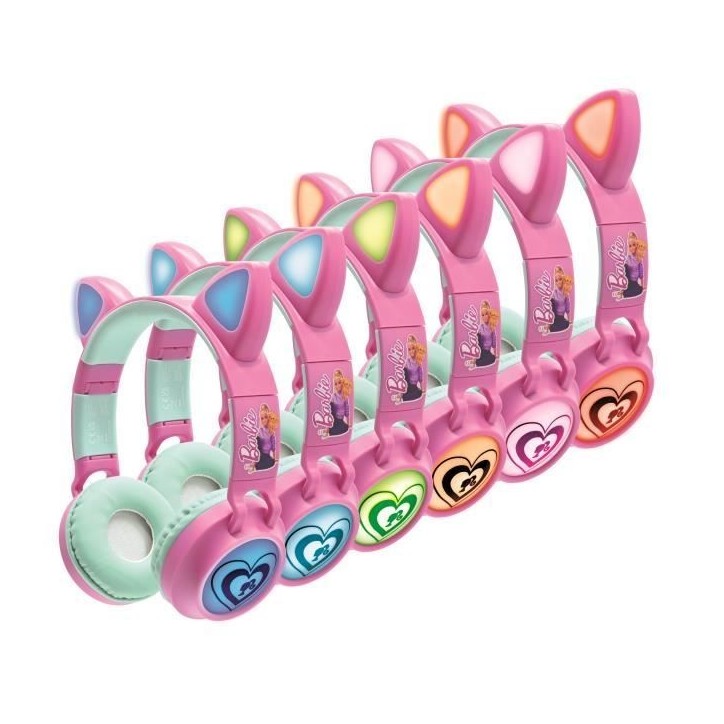 Casque enfant - LEXIBOOK - Barbie - Bluetooth 5.0 - Effets lumineux - Microphone intégré Casque enfant - LEXIBOOK - Barbie - Bluetooth 5.0 - Effets lumineux - Microphone intégré