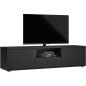 Meuble TV - MEDIA - Noir mat - 2 portes, 1 tiroir - 147,2 x 39,8 x 38,4 cm