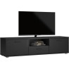 Meuble TV - MEDIA - Noir mat - 2 portes, 1 tiroir - 147,2 x 39,8 x 38,