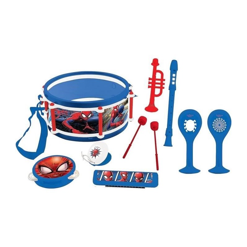 Lexibook - Set Musical Spider-Man - 7 instruments - Rangement dans le