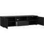 Meuble TV - MEDIA - Noir mat - 2 portes, 1 tiroir - 147,2 x 39,8 x 38,4 cm