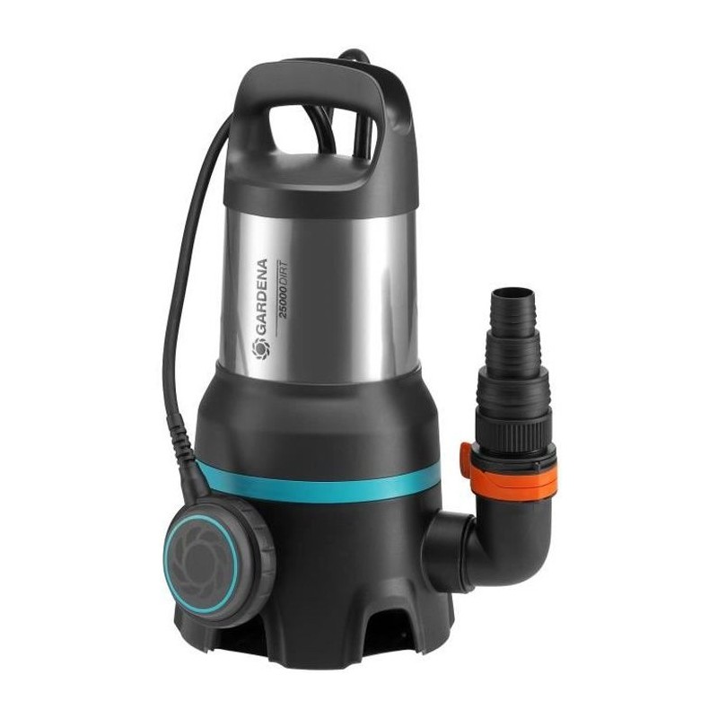 Pompe d'évacuation eau chargée 25000 GARDENA 1100W – Débit max 25 Pompe d'évacuation eau chargée 25000 GARDENA 1100W – Débit max 25
