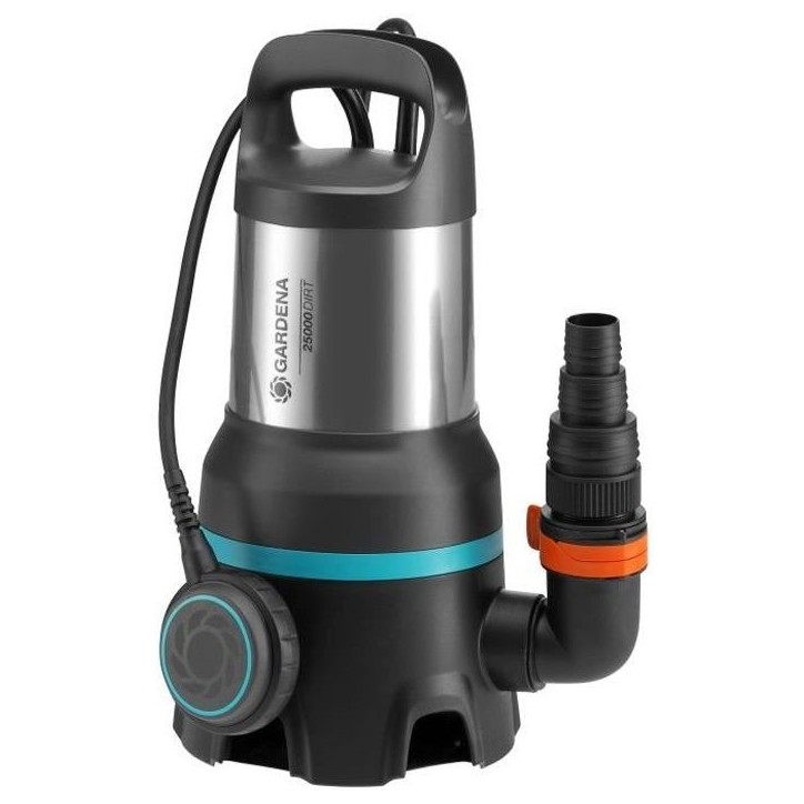 Pompe d'évacuation eau chargée 25000 GARDENA 1100W – Débit max 25000l/h & pression max 1.1bar – Extension garantie 5 ans