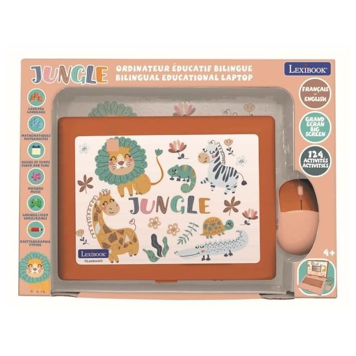 Lexibook - Ordinateur éducatif coloris Animaux – 124 activités (Français/Anglais) Lexibook - Ordinateur éducatif coloris Animaux – 124 activités (Français/Anglais)