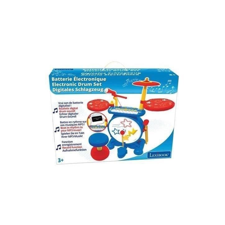 Lexibook - Batterie électronique pour enfant - Lumineuse - Complete avec clavier, cymbales et tabouret - Dés 3 ans Lexibook - Batterie électronique pour enfant - Lumineuse - Complete avec clavier, cymbales et tabouret - Dés 3 ans