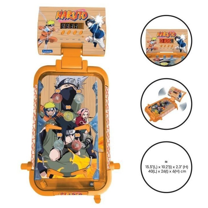 Flipper électronique de table Naruto avec sons, lumieres et affichage du score sur écran Flipper électronique de table Naruto avec sons, lumieres et affichage du score sur écran