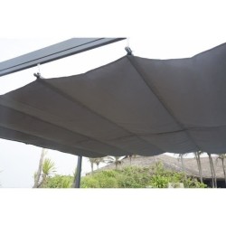 Pergola KIBA avec toit déroulant - Gris - 3 x 3 m