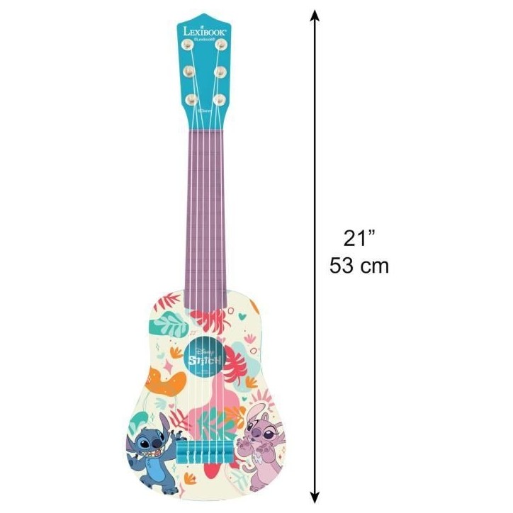 Lexibook - Ma Premiere Guitare Stitch - 53cm - Guide d'apprentissage inclus