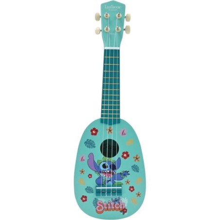 Ukulélé Stitch, Environ 53cm, Bois, 6 cordes en Nylon, Guide fourni,