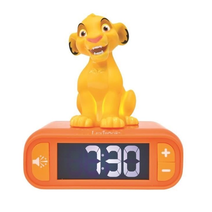 Réveil veilleuse digital LEXIBOOK - Simba - 3D lumineux et sonore - Jaune - Enfant
