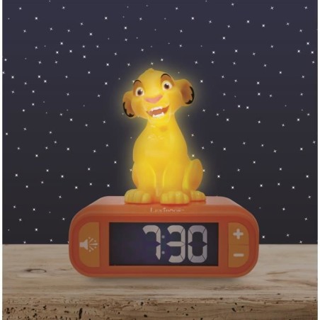 Réveil veilleuse digital LEXIBOOK - Simba - 3D lumineux et sonore - Jaune - Enfant