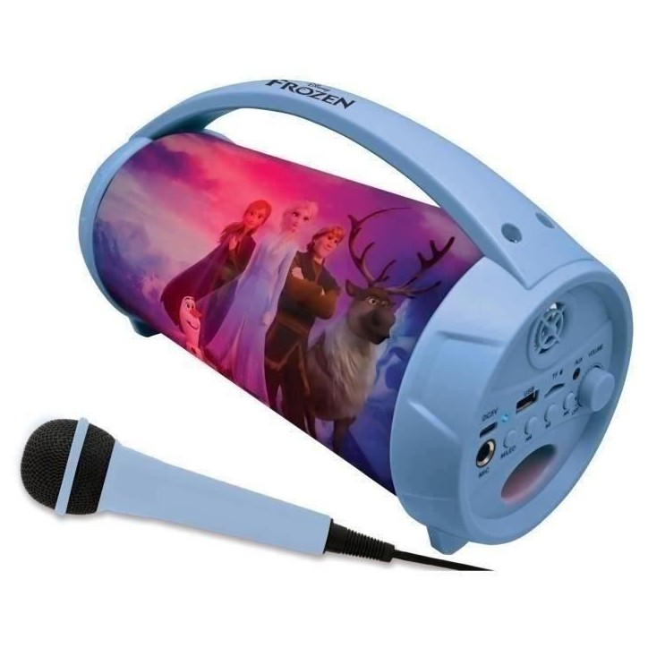 Enceinte Bluetooth Sans-Fil Lumineuse avec Micro La Reine des Neiges Enceinte Bluetooth Sans-Fil Lumineuse avec Micro La Reine des Neiges