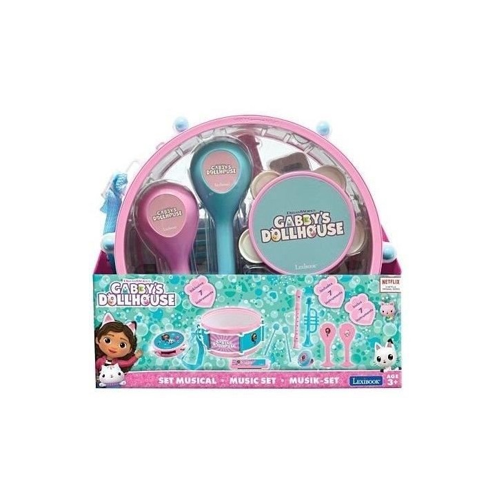 Lexibook - Set Musical Gabby et la Maison Magique - 7 instruments - Rangement dans le tambour Lexibook - Set Musical Gabby et la Maison Magique - 7 instruments - Rangement dans le tambour