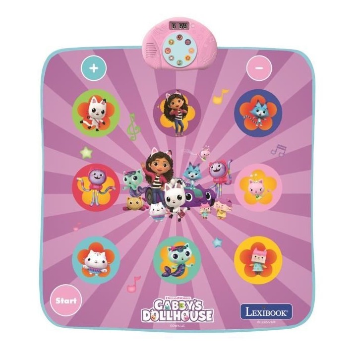 Tapis de danse électronique, Bluetooth et lumineux Gabby et la maison magique avec 6 modes de jeu