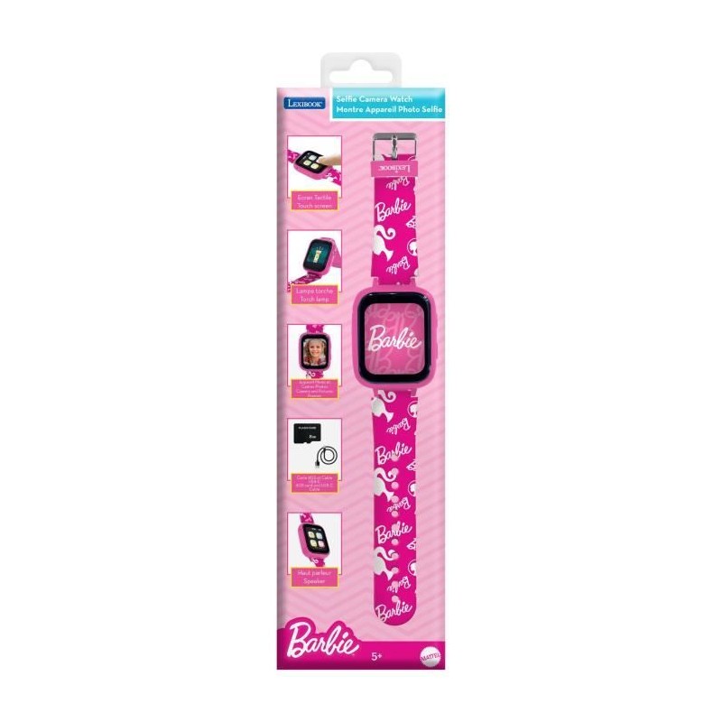 Montre avec écran couleurs Barbie avec camera et carte mémoire de 8 Montre avec écran couleurs Barbie avec camera et carte mémoire de 8