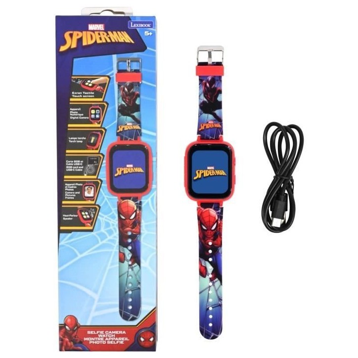 Montre avec écran couleurs SpiderMan avec camera et carte mémoire de 8 Go Montre avec écran couleurs SpiderMan avec camera et carte mémoire de 8 Go