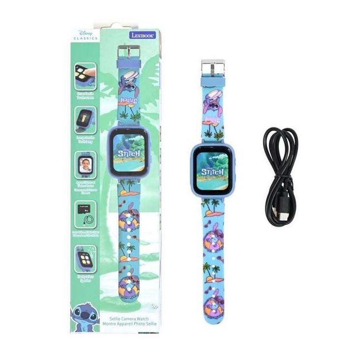 Montre avec écran couleurs Stitch avec camera et carte mémoire de 8 Go