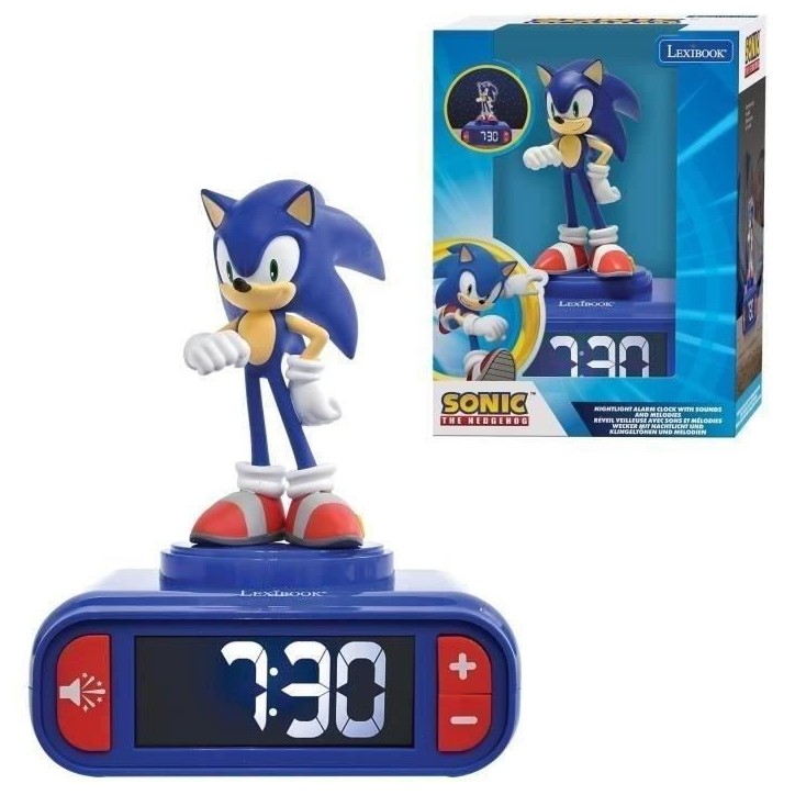 LEXIBOOK - Réveil veilleuse Sonic - Sons et mélodies, écran LCD rétro-éclairé et lumineux - Bleu LEXIBOOK - Réveil veilleuse Sonic - Sons et mélodies, écran LCD rétro-éclairé et lumineux - Bleu